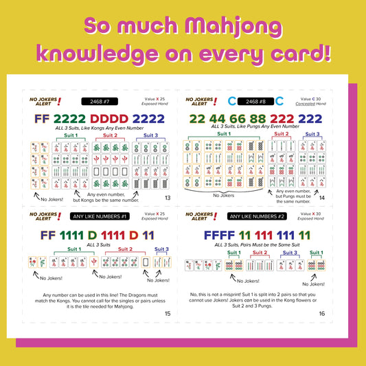 2025 Mahjong Flash Cards - Every Line Explained!