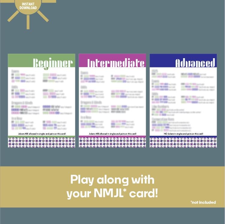 PRINTABLE Kids' Mahjong Card, Beginner, Intermediate, Advanced Mahjong Card, Beginner Cheat Sheet