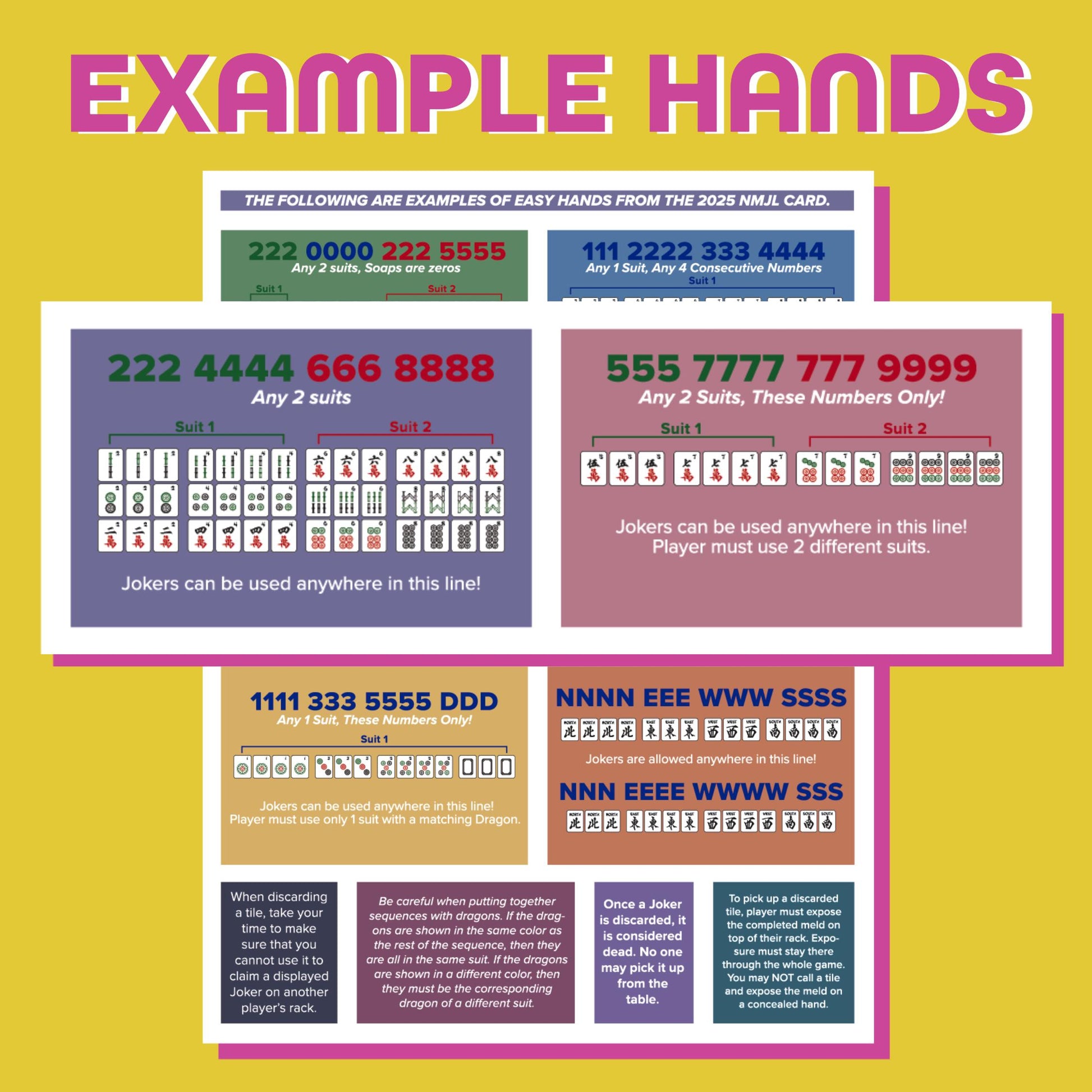 American Mahjong Example Hands